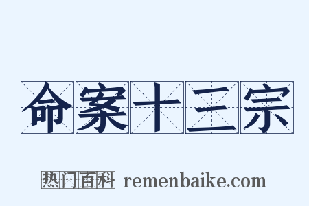 命案十三宗是什么意思的图片